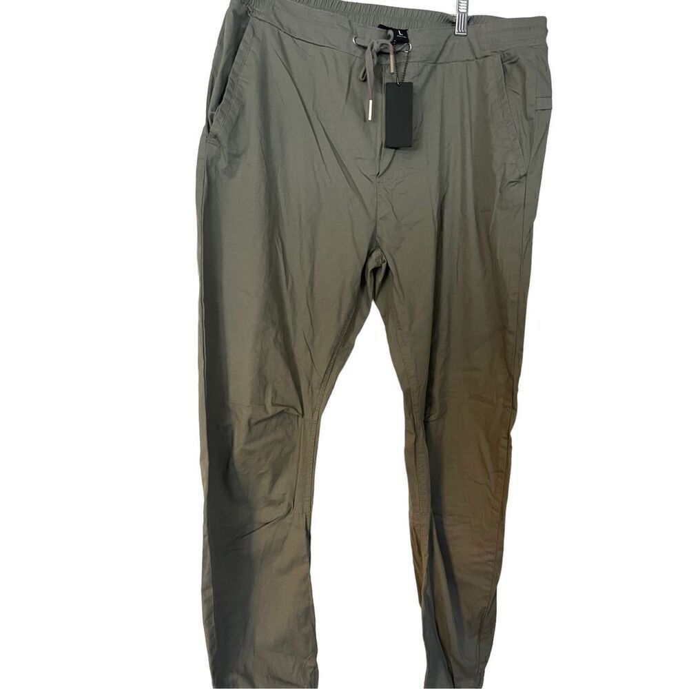 New BlankNYC Mens Olive Green Classic Fit Drawstring Pull-On Jogger Pants Size L